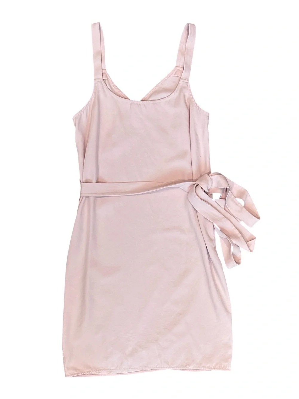 Everlane Japanese GoWeave Sleeveless Wrap Mini Dress Dusty Blush Pink Women’s 4